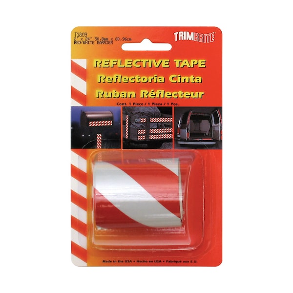 Trim Brite Trim Brite 2 in. W X 24 in. L Red/White Reflective Tape 1 pk T1809 - main